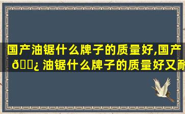 国产油锯什么牌子的质量好,国产 🌿 油锯什么牌子的质量好又耐用